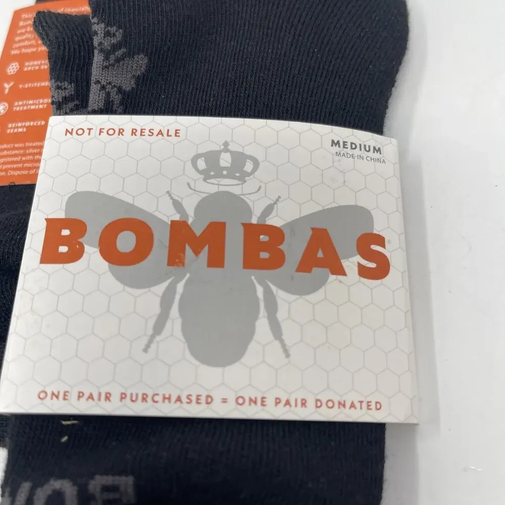 Bombas Socks Unisex Medium Black Ankle Socks Set Of 2